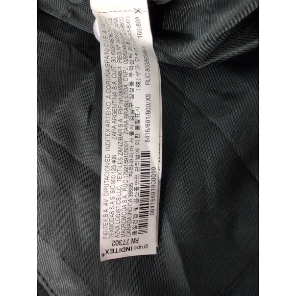 Zara Basic Blazer Womens Extra Small Black Velvet Jacket - Picture 7 of 9